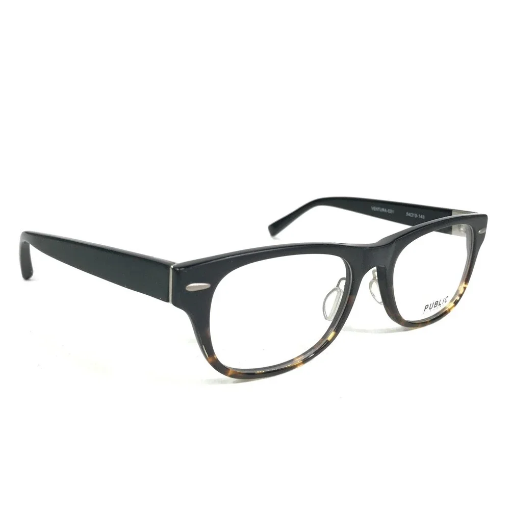 Public Eyeworks Eyeglasses Frames VENTURA-C01 Black Tortoise Rectangle 54-19-145